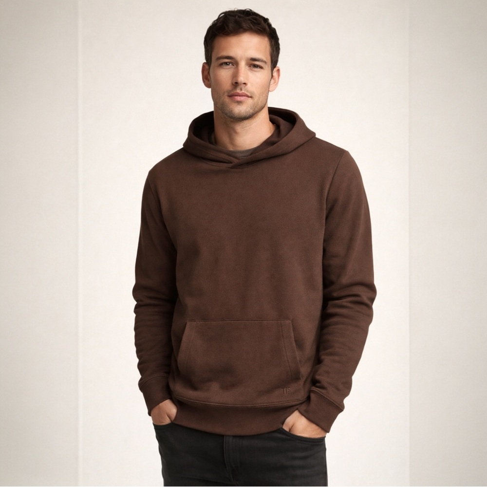 Frye Donegal Hoodie Men’s Medium Brown Pullover Ultrasoft Stretch NWT
